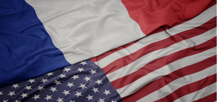 France and USA flags