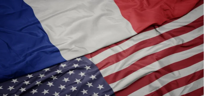 France and USA flags