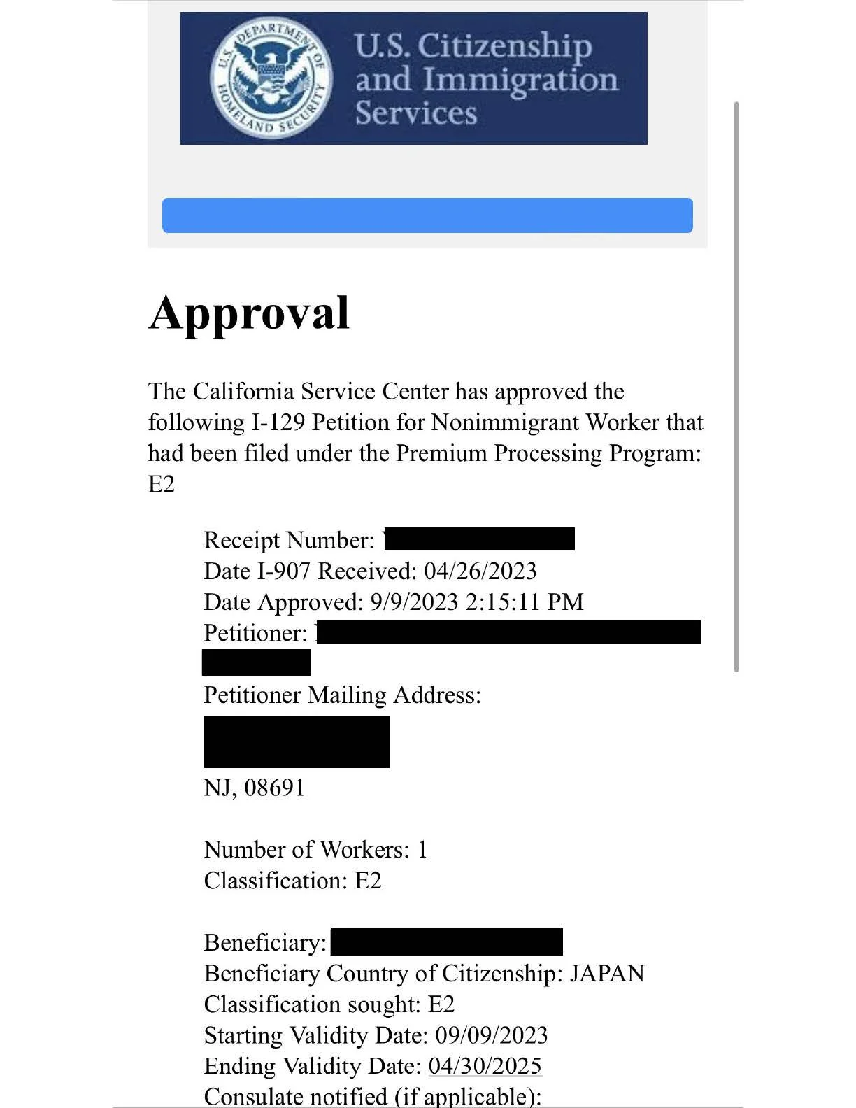Change of status application from F-1 to E-2 treaty investor