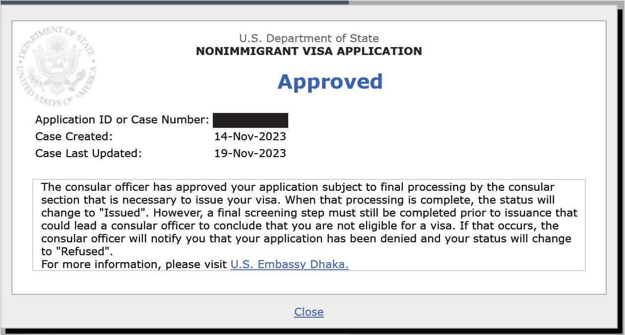 E-2 Treaty investor visa approved for a Bangladesh citizen