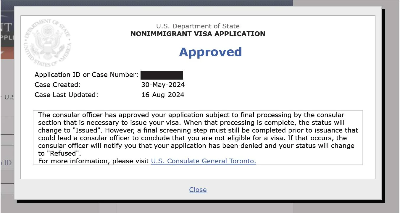 August 2024. Renewal application for E-2 Visa approved for a Canadian Citizen