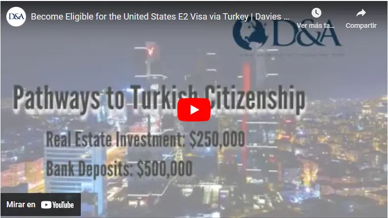 Become Eligible for the United States E2 Visa via Turkey | Davies & Associates, LLC
