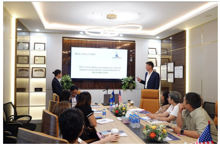 Toàn cảnh buổi gặp gỡ và trao đổi về Visa L-1 và thuế Mỹ tại USIMI Group Toàn cảnh buổi gặp gỡ và trao đổi về Visa L-1 và thuế Mỹ tại USIMI Group