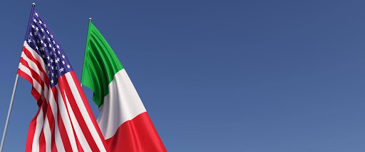 E-2 visa for Italian investors with US and Italy flags