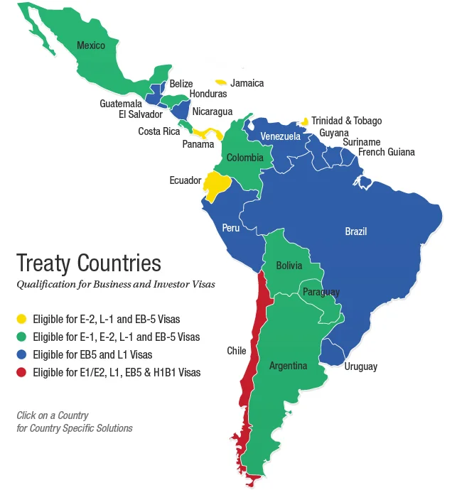 Treaty Countries - E-2, L-1, & EB-5 Visa Treaty Countries 